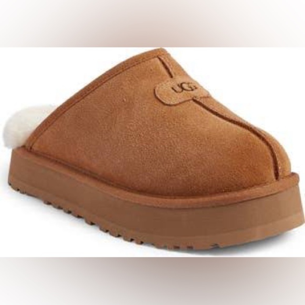 UGG Discoquette Chestnut Suede Slippers